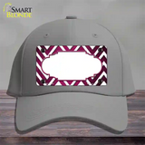 Pink White Chevron Scallop Oil Rubbed Novelty License Plate Hat Cotton / Gray