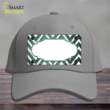 Mint White Chevron Scallop Oil Rubbed Novelty License Plate Hat Cotton / Gray