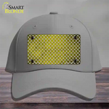 Yellow White Quatrefoil Oil Rubbed Novelty License Plate Hat Cotton / Gray