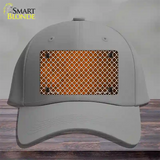 Orange White Quatrefoil Oil Rubbed Novelty License Plate Hat Cotton / Gray