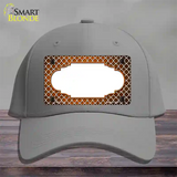 Orange White Quatrefoil Scallop Oil Rubbed Novelty License Plate Hat Cotton / Gray