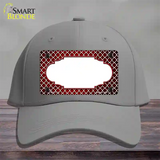 Red White Quatrefoil Scallop Oil Rubbed Novelty License Plate Hat Cotton / Gray