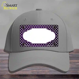 Purple White Quatrefoil Scallop Oil Rubbed Novelty License Plate Hat Cotton / Gray