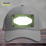 Lime Green White Quatrefoil Scallop Oil Rubbed Novelty License Plate Hat Cotton / Gray