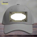 Gold White Quatrefoil Scallop Oil Rubbed Novelty License Plate Hat Cotton / Gray