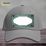 Mint White Quatrefoil Scallop Oil Rubbed Novelty License Plate Hat Cotton / Gray