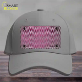 Pink White Small Chevron Oil Rubbed Novelty License Plate Hat Cotton / Gray