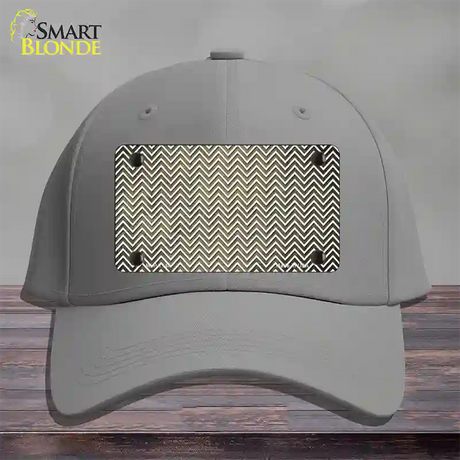 Gold White Small Chevron Oil Rubbed Novelty License Plate Hat Cotton / Gray