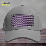 Purple White Small Chevron Oil Rubbed Novelty License Plate Hat Cotton / Gray