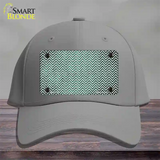 Mint White Small Chevron Oil Rubbed Novelty License Plate Hat Cotton / Gray