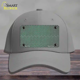 Green White Small Chevron Oil Rubbed Novelty License Plate Hat Cotton / Gray