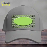 Lime Green White Small Chevron Oval Oil Rubbed Novelty License Plate Hat Cotton / Gray