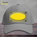 Yellow White Small Chevron Oval Oil Rubbed Novelty License Plate Hat Cotton / Gray