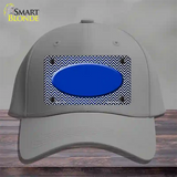 Blue White Small Chevron Oval Oil Rubbed Novelty License Plate Hat Cotton / Gray