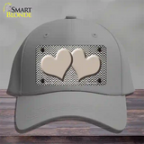 Tan White Small Chevron Hearts Oil Rubbed Novelty License Plate Hat Cotton / Gray