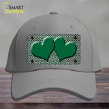 Green White Small Chevron Hearts Oil Rubbed Novelty License Plate Hat Cotton / Gray