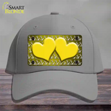 Yellow White Anchor Hearts Oil Rubbed Novelty License Plate Hat Cotton / Gray