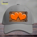 Orange White Anchor Hearts Oil Rubbed Novelty License Plate Hat Cotton / Gray