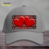 Red White Anchor Hearts Oil Rubbed Novelty License Plate Hat Cotton / Gray