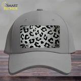 White Black Cheetah Oil Rubbed Novelty License Plate Hat Cotton / Gray