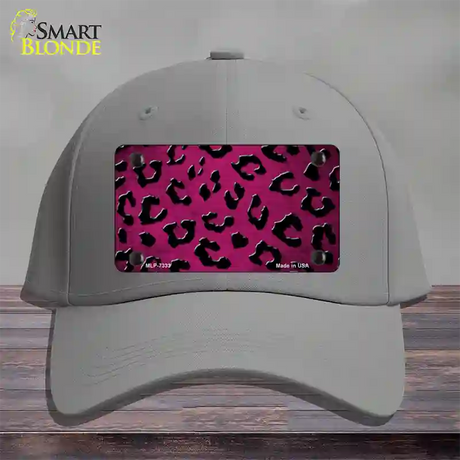 Pink Black Cheetah Oil Rubbed Novelty License Plate Hat Cotton / Gray