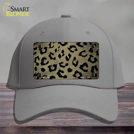 Gold Black Cheetah Oil Rubbed Novelty License Plate Hat Cotton / Gray