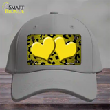 Yellow Black Cheetah Hearts Oil Rubbed Novelty License Plate Hat Cotton / Gray