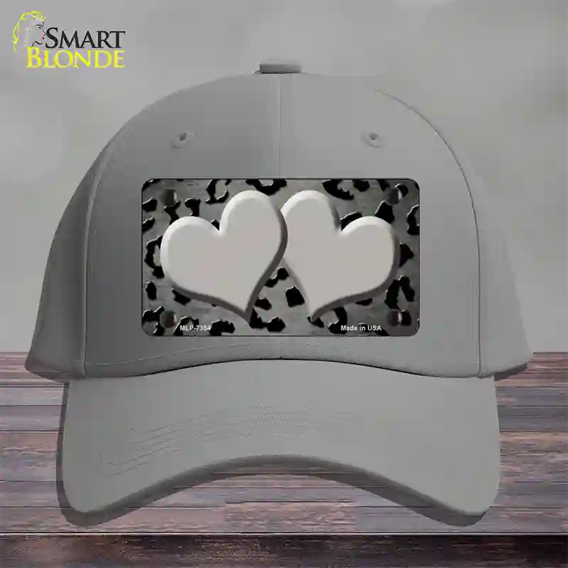 Gray Black Cheetah Hearts Oil Rubbed Novelty License Plate Hat Cotton / Gray