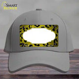 Yellow Black Cheetah Scallop Oil Rubbed Novelty License Plate Hat Cotton / Gray