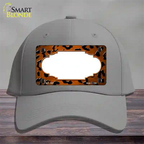 Orange Black Cheetah Scallop Oil Rubbed Novelty License Plate Hat Cotton / Gray