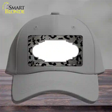 Gray Black Cheetah Scallop Oil Rubbed Novelty License Plate Hat Cotton / Gray