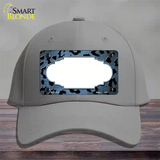 Light Blue Black Cheetah Scallop Oil Rubbed Novelty License Plate Hat Cotton / Gray