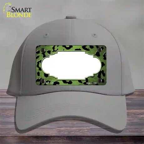 Lime Green Black Cheetah Scallop Oil Rubbed Novelty License Plate Hat Cotton / Gray