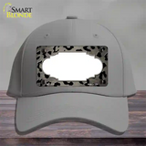 Tan Black Cheetah Scallop Oil Rubbed Novelty License Plate Hat Cotton / Gray