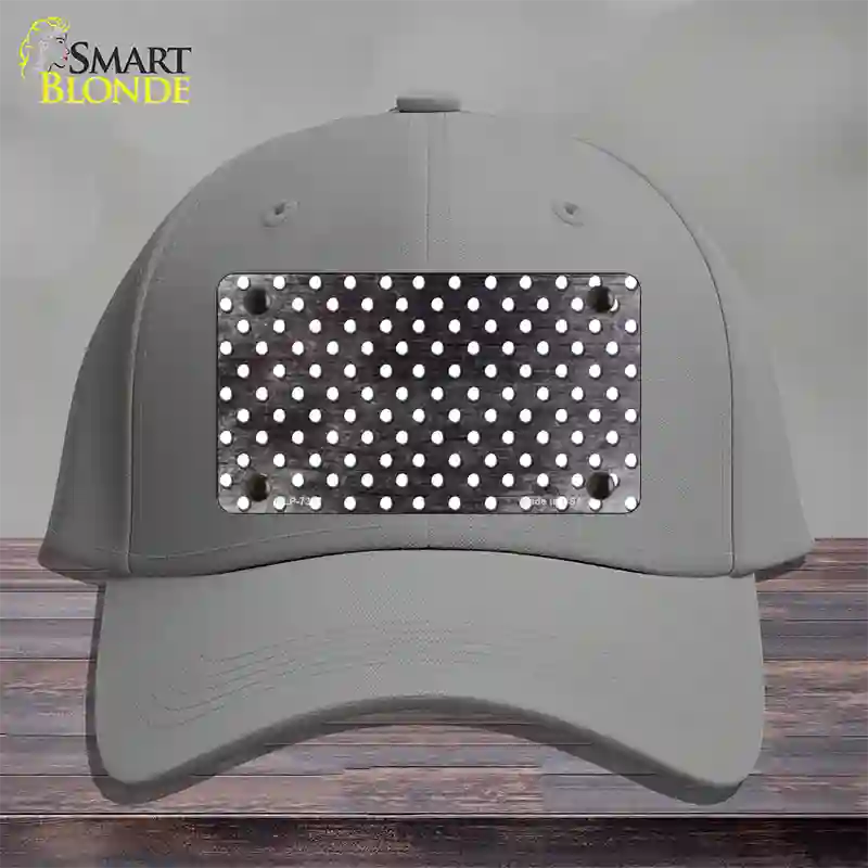 Black White Small Dots Oil Rubbed Novelty License Plate Hat Cotton / Gray