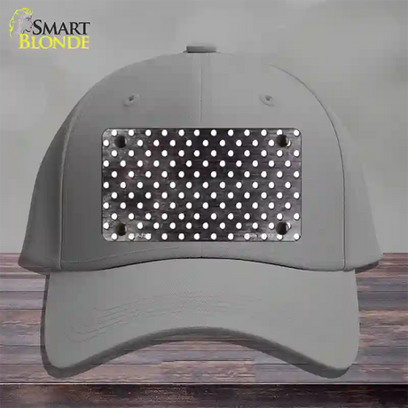 Black White Small Dots Oil Rubbed Novelty License Plate Hat Cotton / Gray