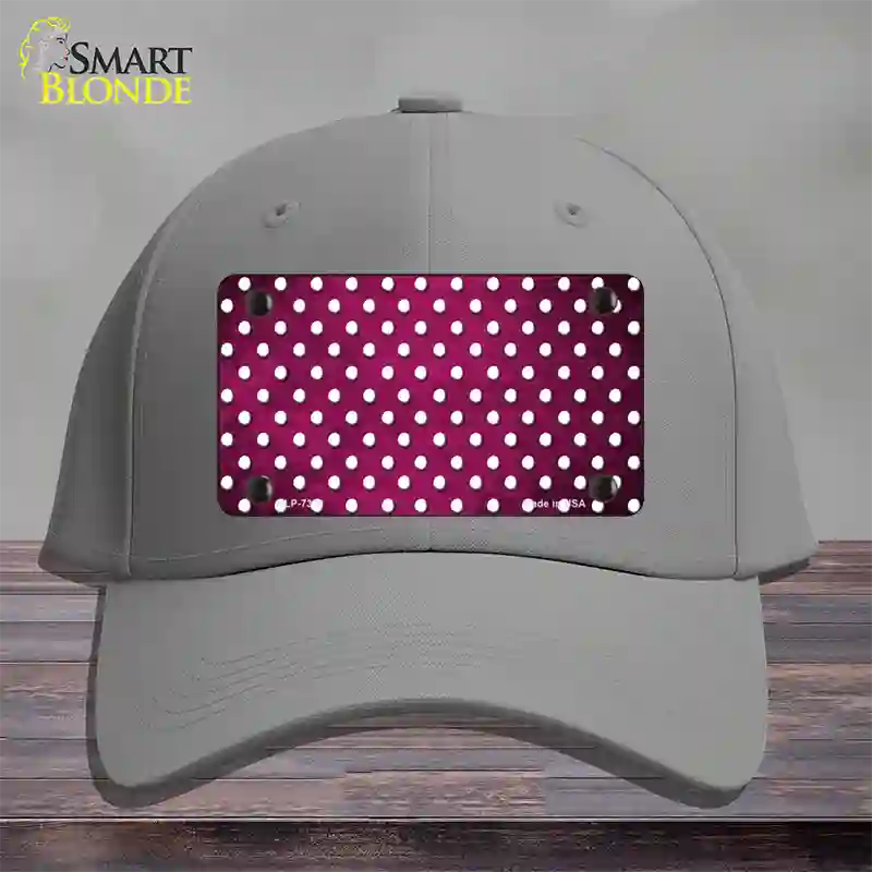 Pink White Small Dots Oil Rubbed Novelty License Plate Hat Cotton / Gray