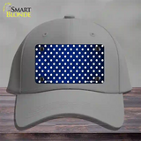 Blue White Small Dots Oil Rubbed Novelty License Plate Hat Cotton / Gray