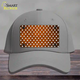 Orange White Small Dots Oil Rubbed Novelty License Plate Hat Cotton / Gray