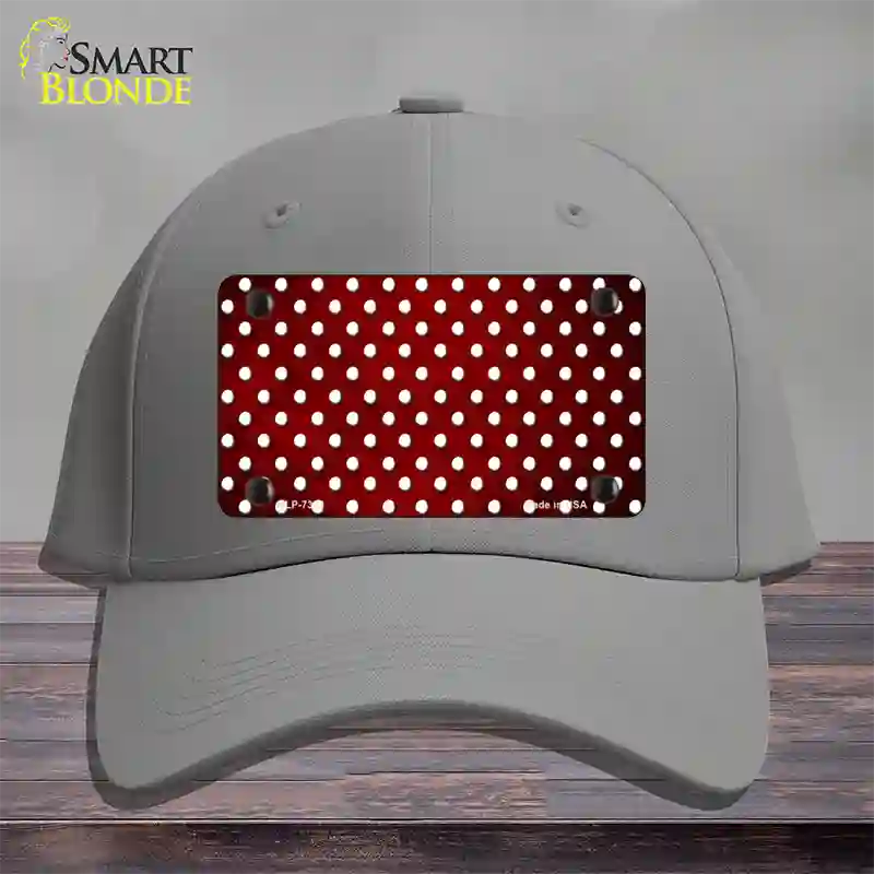 Red White Small Dots Oil Rubbed Novelty License Plate Hat Cotton / Gray