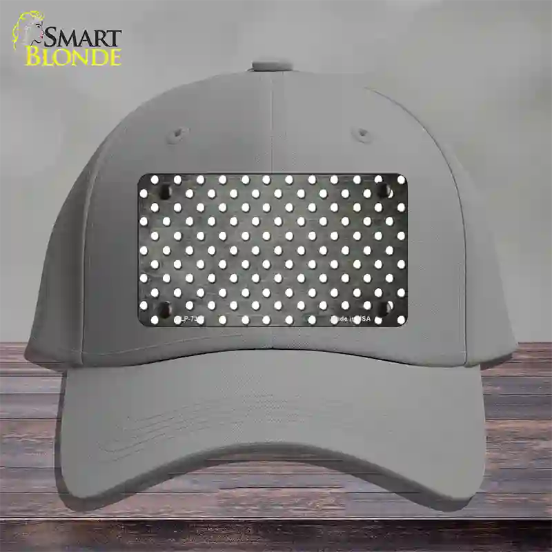 Gray White Small Dots Oil Rubbed Novelty License Plate Hat Cotton / Gray