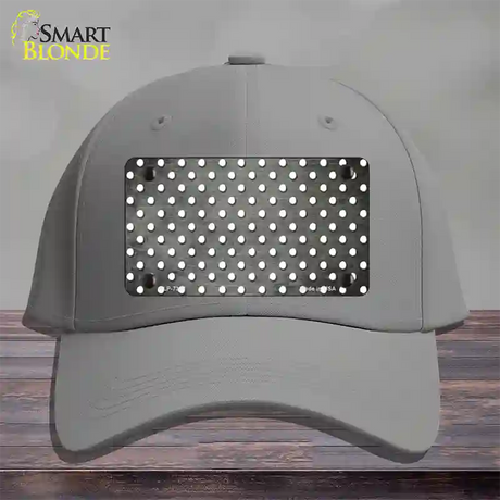 Gray White Small Dots Oil Rubbed Novelty License Plate Hat Cotton / Gray