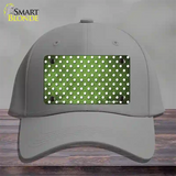 Lime Green White Small Dots Oil Rubbed Novelty License Plate Hat Cotton / Gray