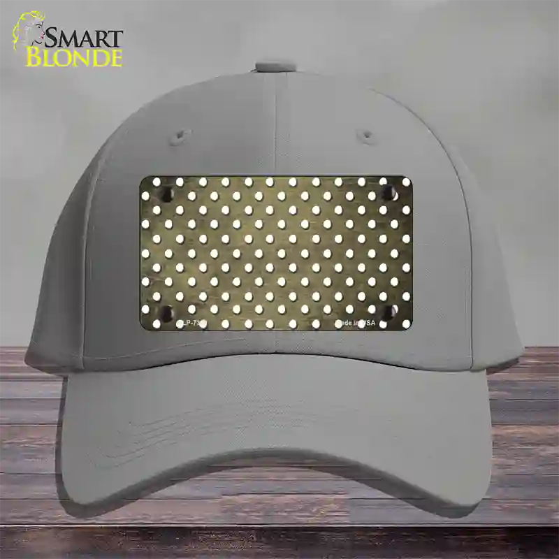 Gold White Small Dots Oil Rubbed Novelty License Plate Hat Cotton / Gray