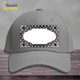 Black White Small Dots Scallop Oil Rubbed Novelty License Plate Hat Cotton / Gray