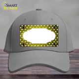 Yellow White Small Dots Scallop Oil Rubbed Novelty License Plate Hat Cotton / Gray