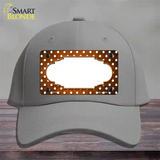 Orange White Small Dots Scallop Oil Rubbed Novelty License Plate Hat Cotton / Gray