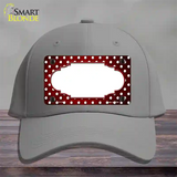 Red White Small Dots Scallop Oil Rubbed Novelty License Plate Hat Cotton / Gray