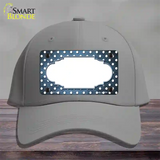 Light Blue White Small Dots Scallop Oil Rubbed Novelty License Plate Hat Cotton / Gray