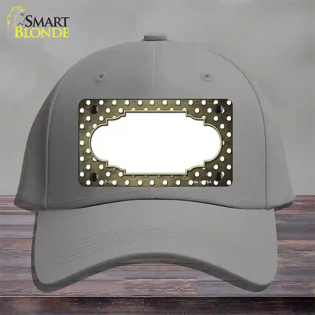 Gold White Small Dots Scallop Oil Rubbed Novelty License Plate Hat Cotton / Gray